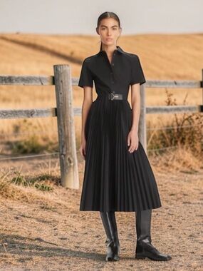 Tory Burch POPLIN PLEATED SHIRTDRESS SIZE 6